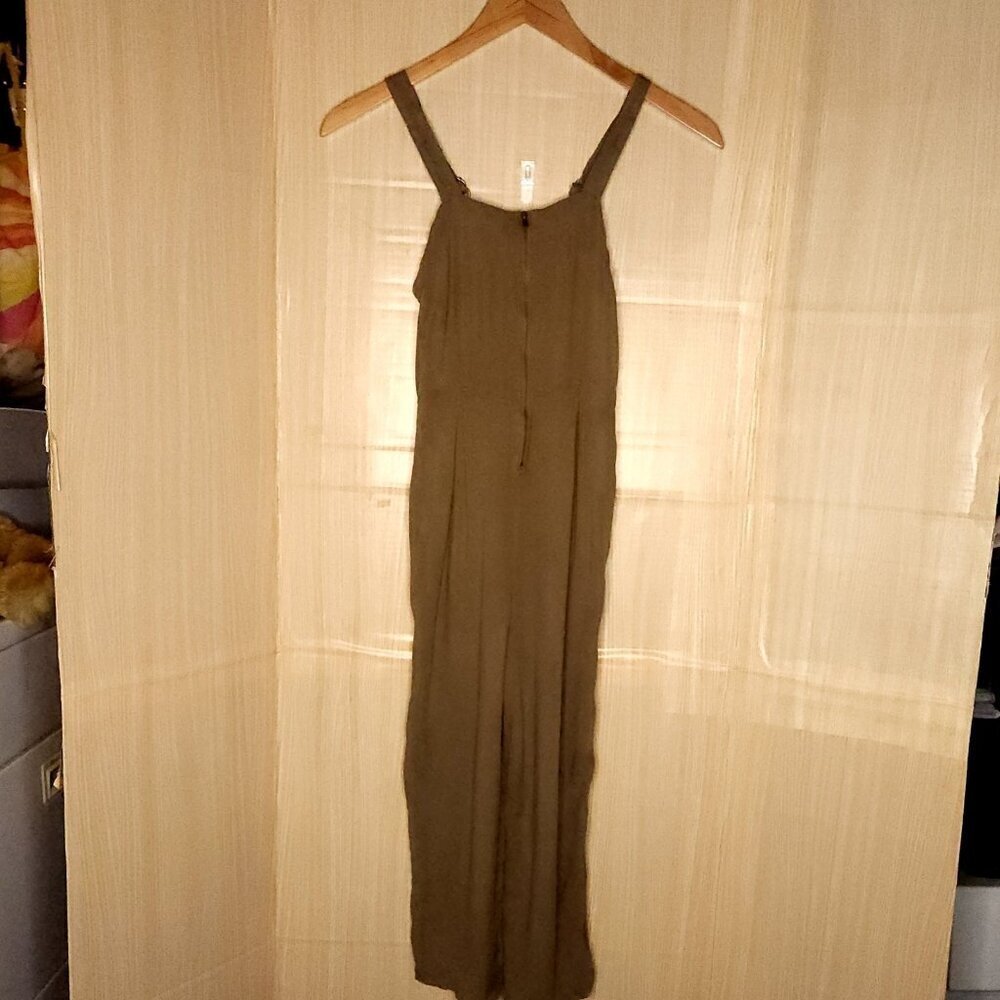 Art Class Girl's Green Rayon Flowy Jumpsuit 10-12